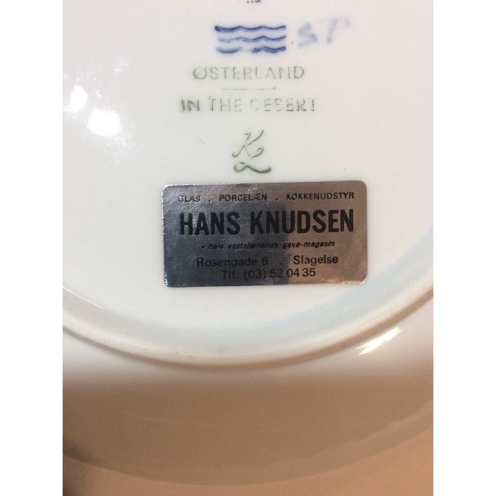 B & G Copenhagen Denmark 1972 Blue White Christmas Collector Plate In the Desert
